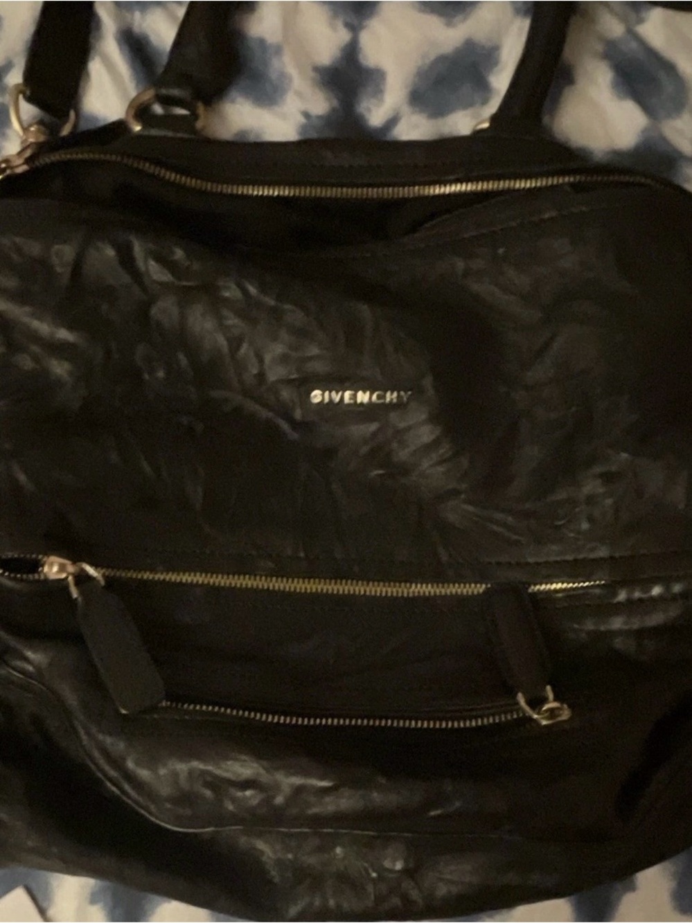 GIVENCHY Black Leather Zip-Front Shoulder Bag. - Picture 8 of 17